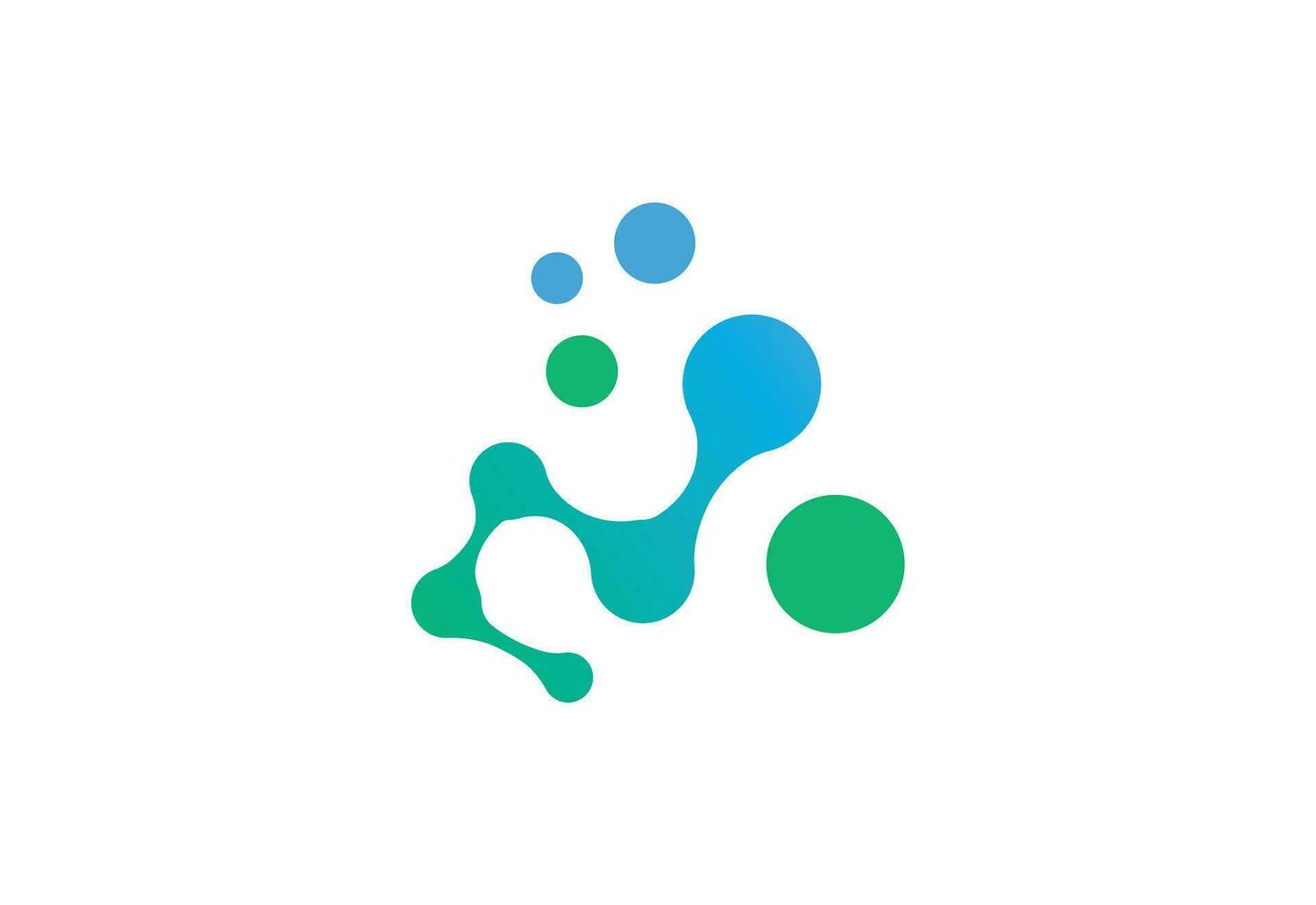 Biotechnology molecule logo design, Vector design template
