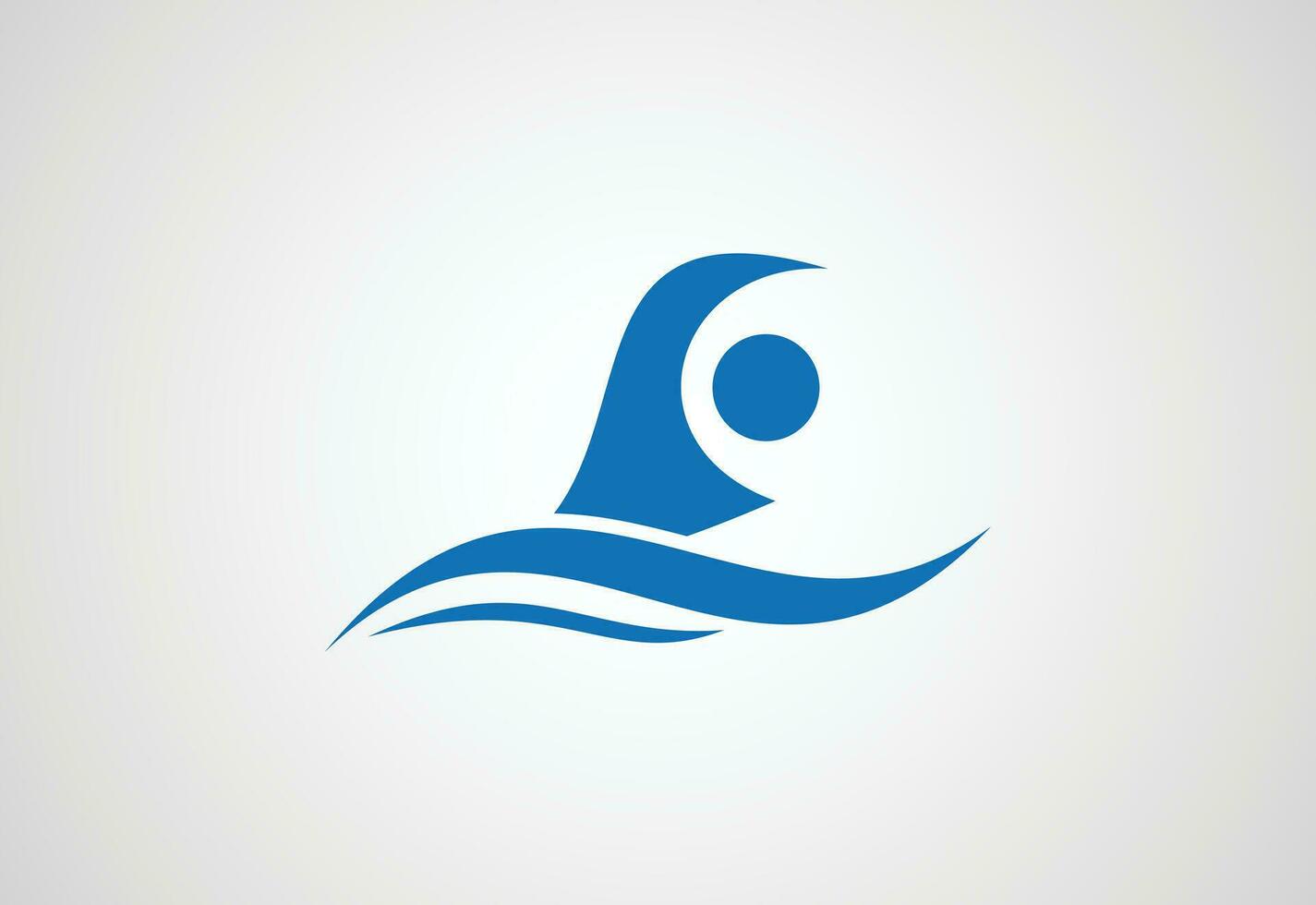Swimming man logo design, vector design concept