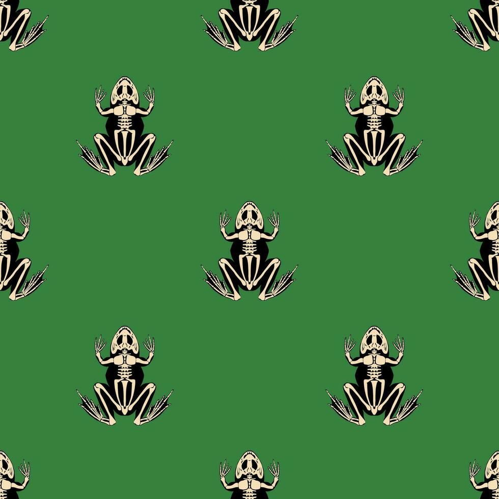 Frog skeleton pattern. Vector illustration in a flat, cartoon style. Suitable for post prints, fabric design