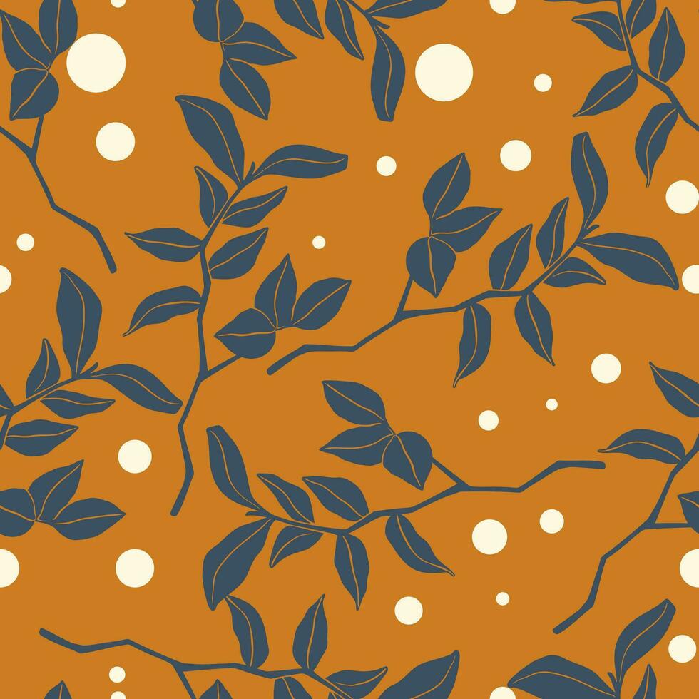 leaves. Trendy vector seamless pattern. Minimalistic  concept. Perfect print for fabric, textile, wallpaper