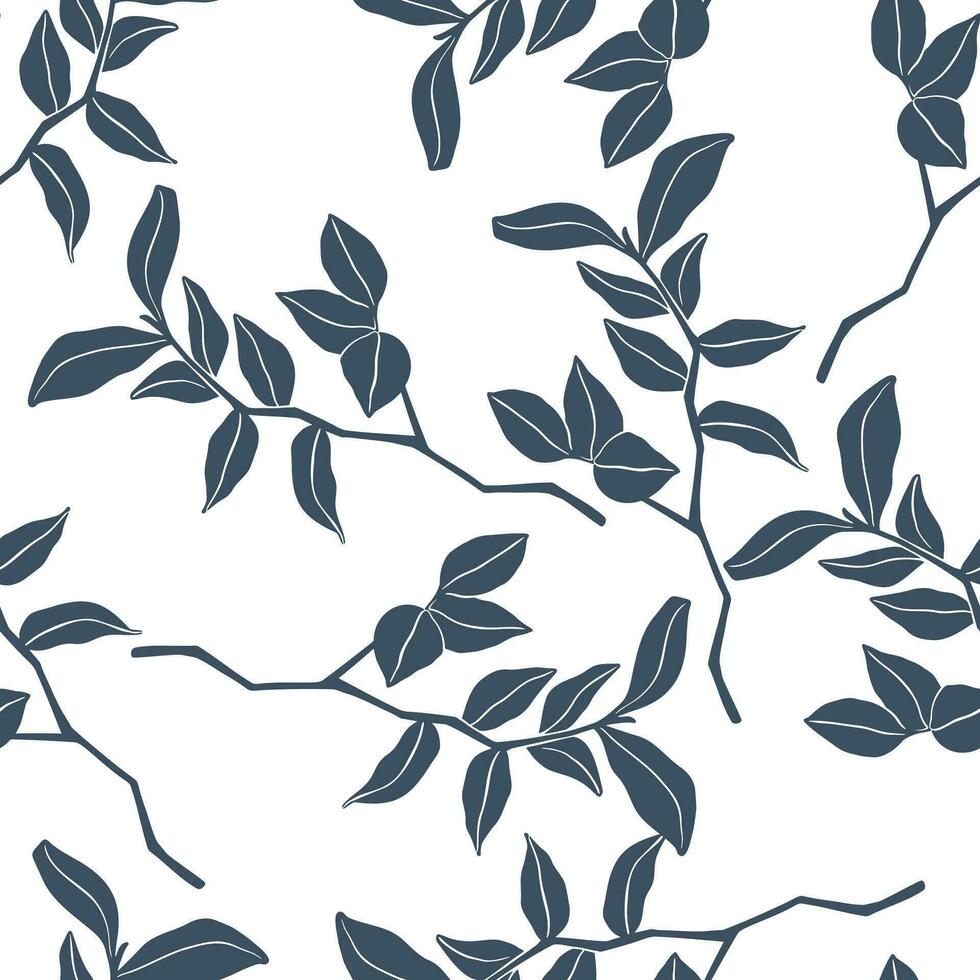 leaves. Trendy vector seamless pattern. Minimalistic  concept. Perfect print for fabric, textile, wallpaper