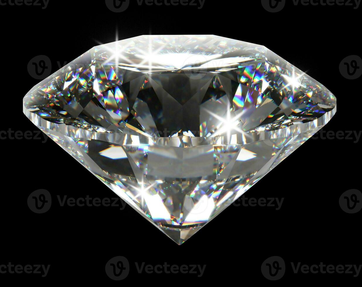 Beautiful Shiny Diamond in Brilliant Cut on Black Background - Diamond Backdrop, Crystal Background photo