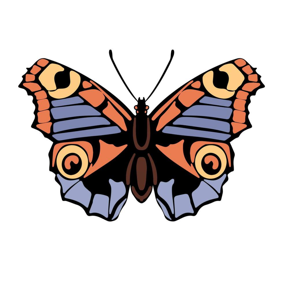 Beautiful butterfly. Vector hand drawn illustration. Graphic element for posters, print, fashion design, wrapping paper