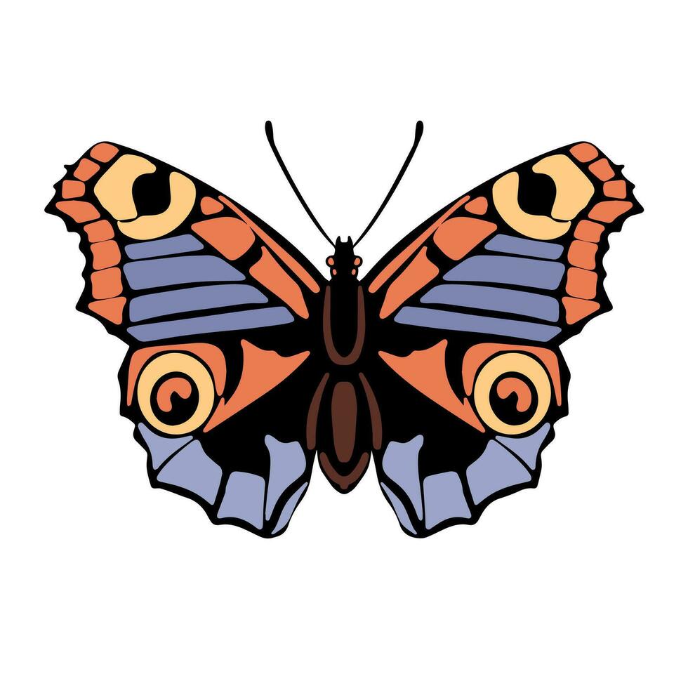 hermosa mariposa. vector mano dibujado ilustración. gráfico elemento para carteles, imprimir, Moda diseño, envase papel