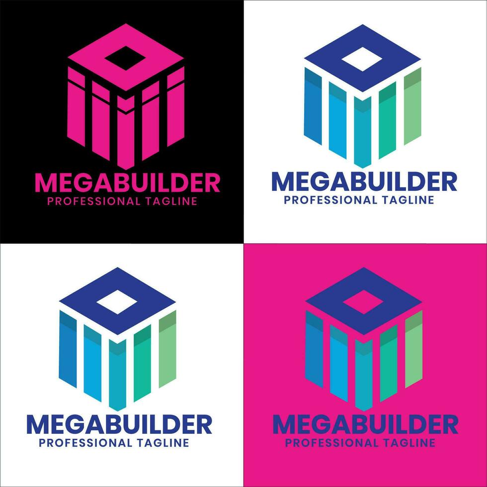 Building logo for construction company, printing with modern concept Premium Vector