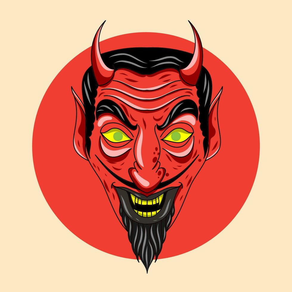 Red Devil. Vector illustration in cartoon, flat style