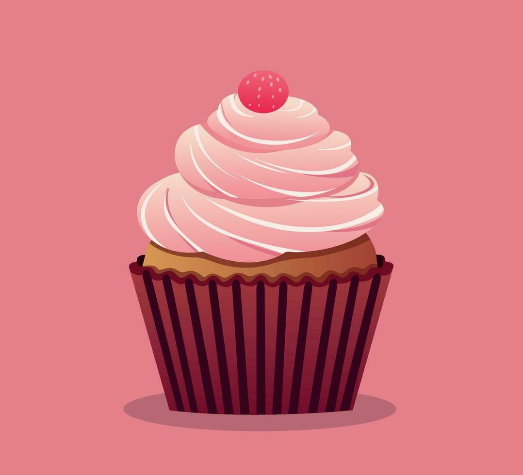 vector cupcake illustration manually created