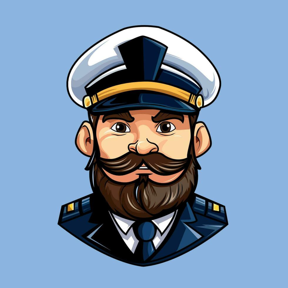 Vector policeman in uniform mascot logo vector illustration manually created