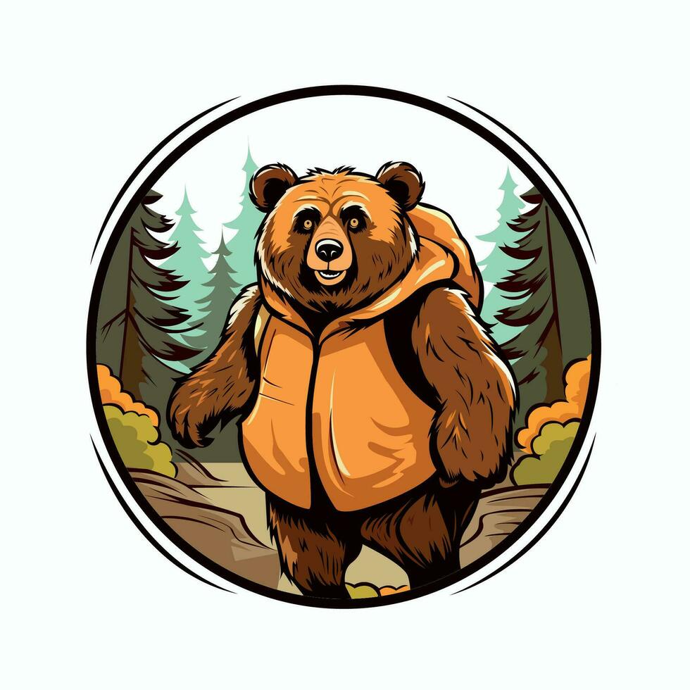 Vector Bear Mascot Illustration manually created