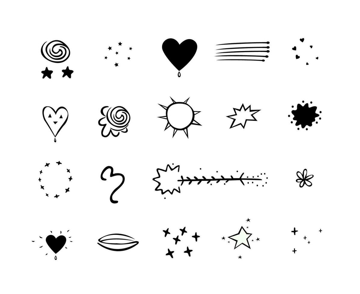 Editable Vector elements for graphic use manually created