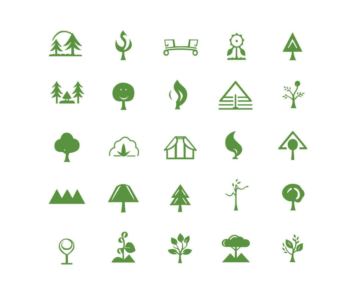 vector ecología naturaleza icono conjunto