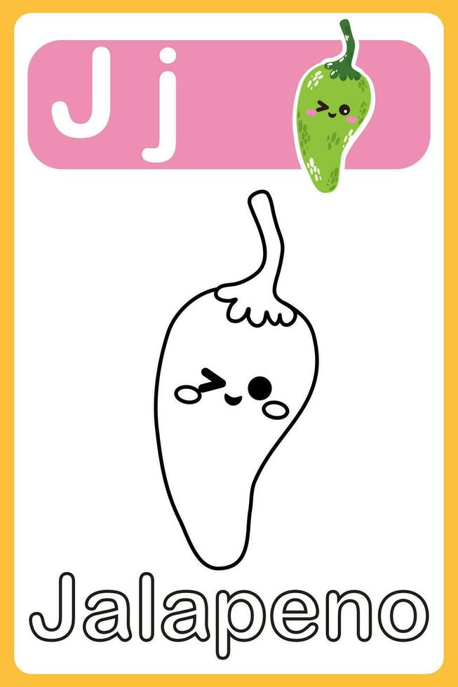 English alphabet. For kids education. Learning letters. Color vector illustration. Letter Q is for Quince . ABC game for kids. Alphabet coloring page. Cartoon character.