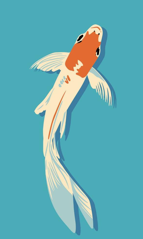 koi pez. vector ilustración en plano estilo