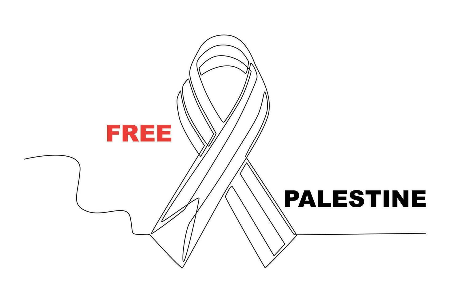 A ribbon of Palestinian solidarity vector