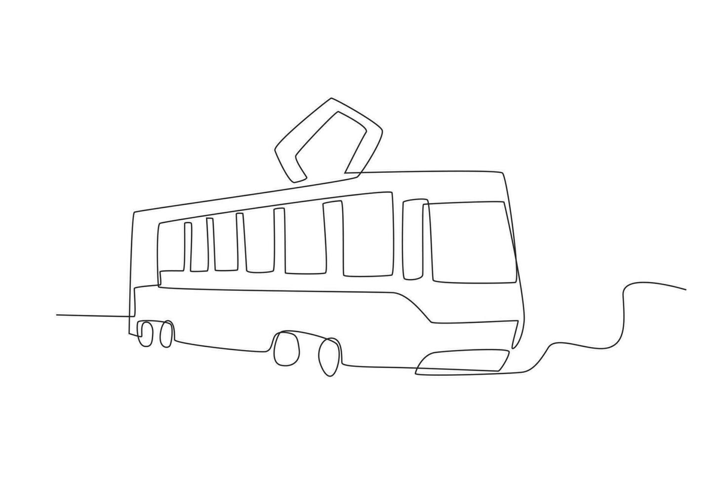 A tramway with long cars vector