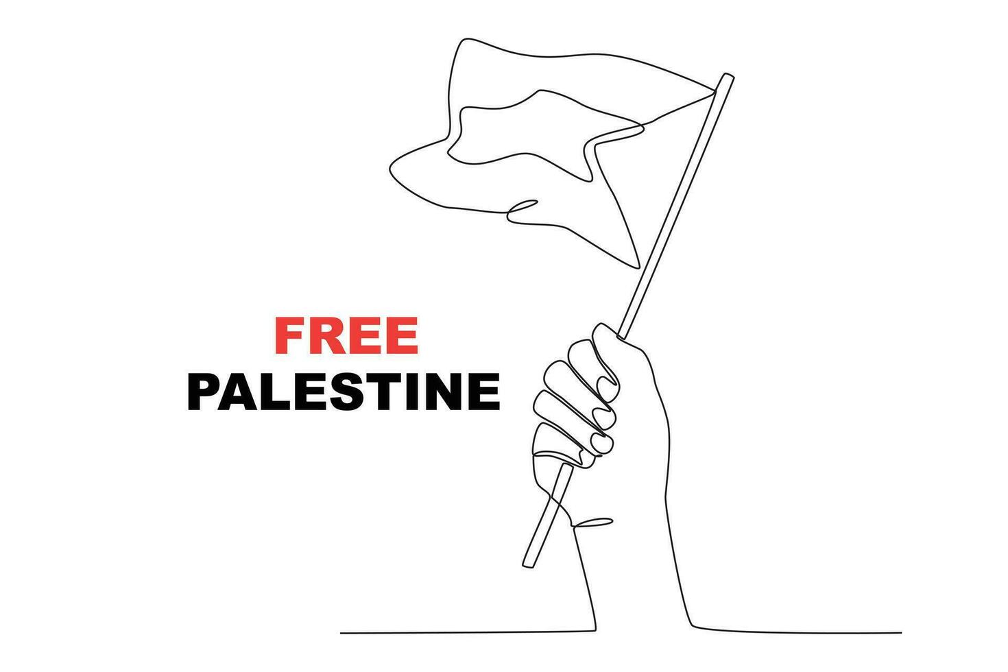 A hand holding a small Palestinian flag vector