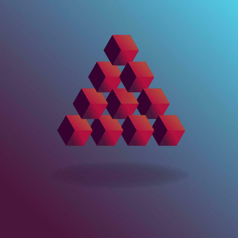 Impossible geometric objects. Vector illustration in realistic style. Design element for print, websites, applications, print for fabric, logo