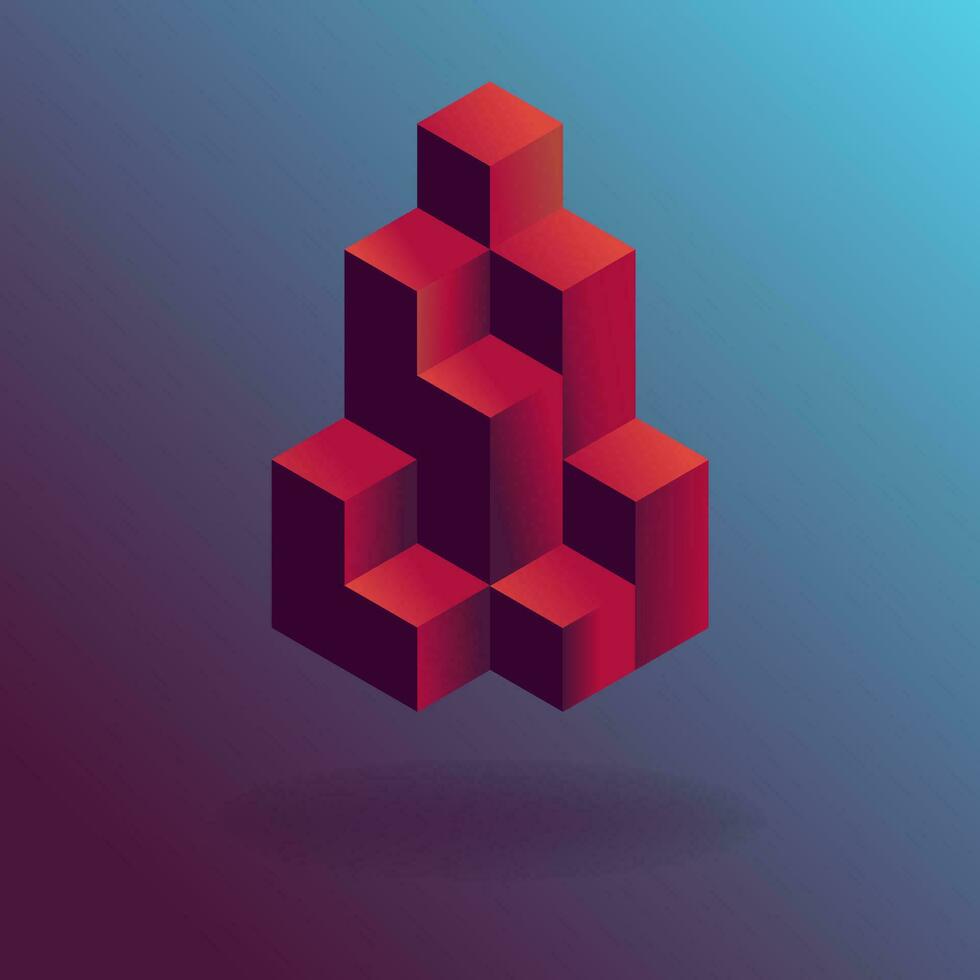 Impossible geometric objects. Vector illustration in realistic style. Design element for print, websites, applications, print for fabric, logo