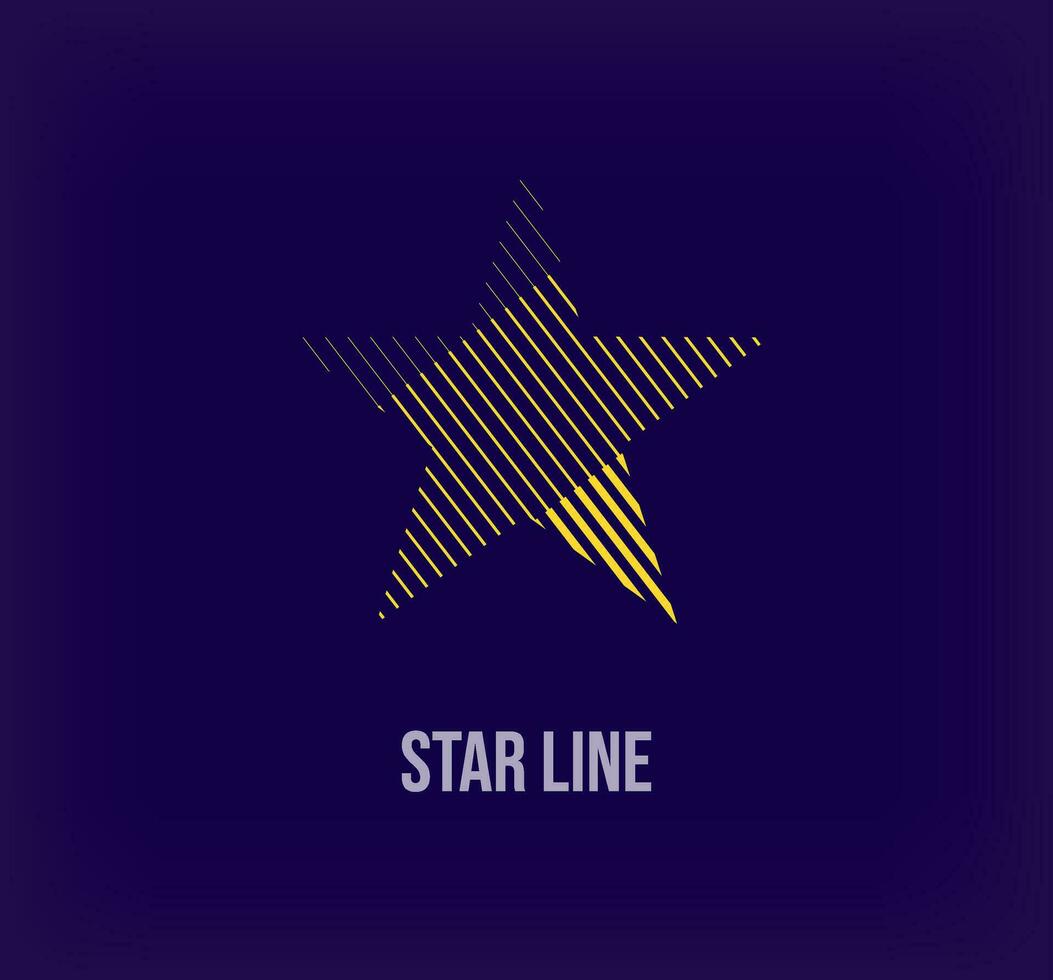 Unique linear star sign logo. Creative best star colorful graphics. Corporate company Vector