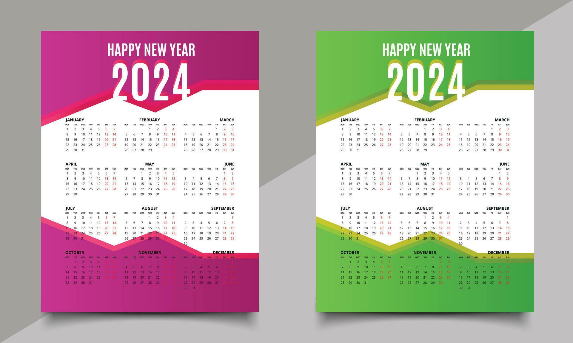 Calendar One Page New Year Calendar Design 2024 Calendar Design Calendar One Page New Year Calendar Design 2024 Calendar Design