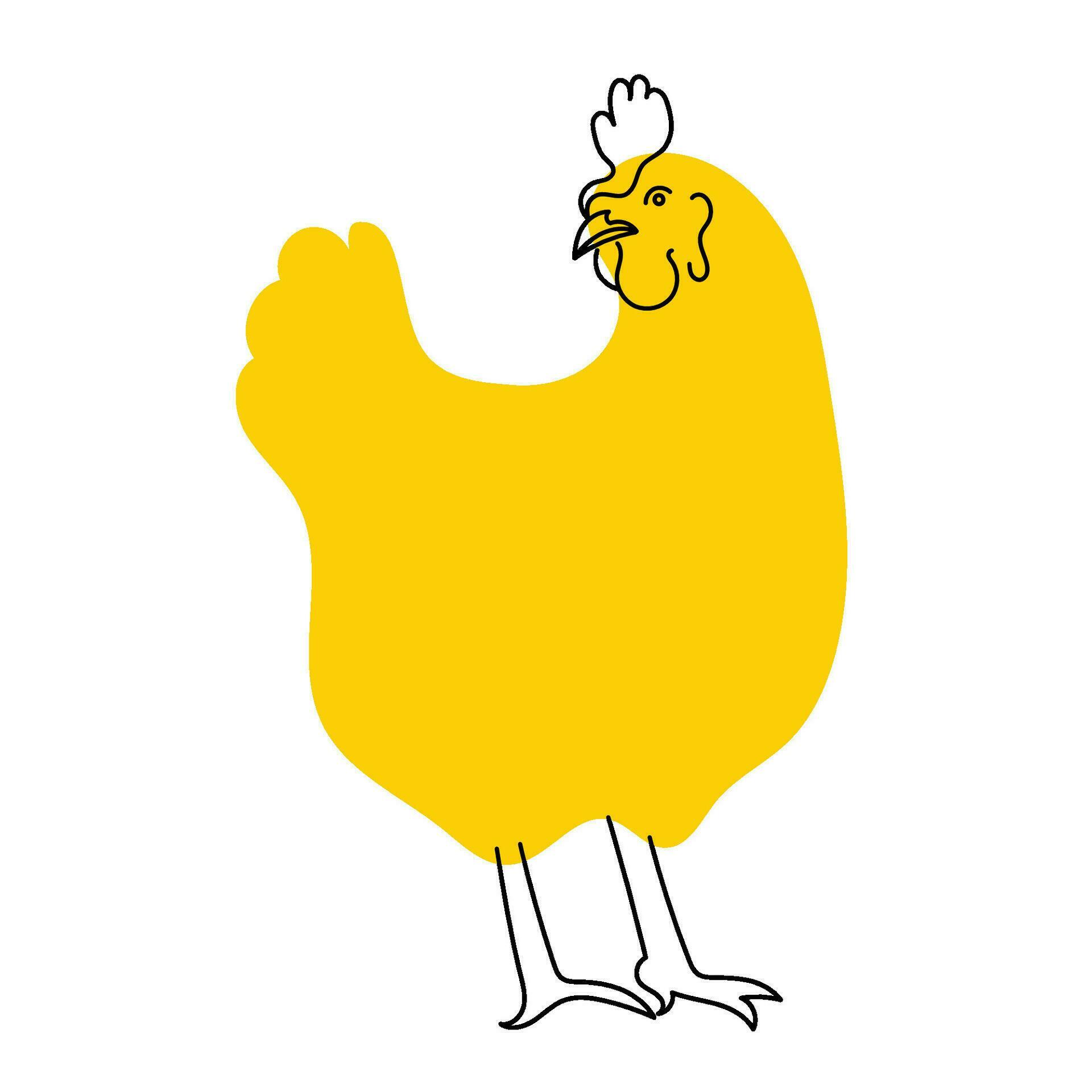 Yellow, fancy chicken. Avatar, badge, poster, logo templates, print