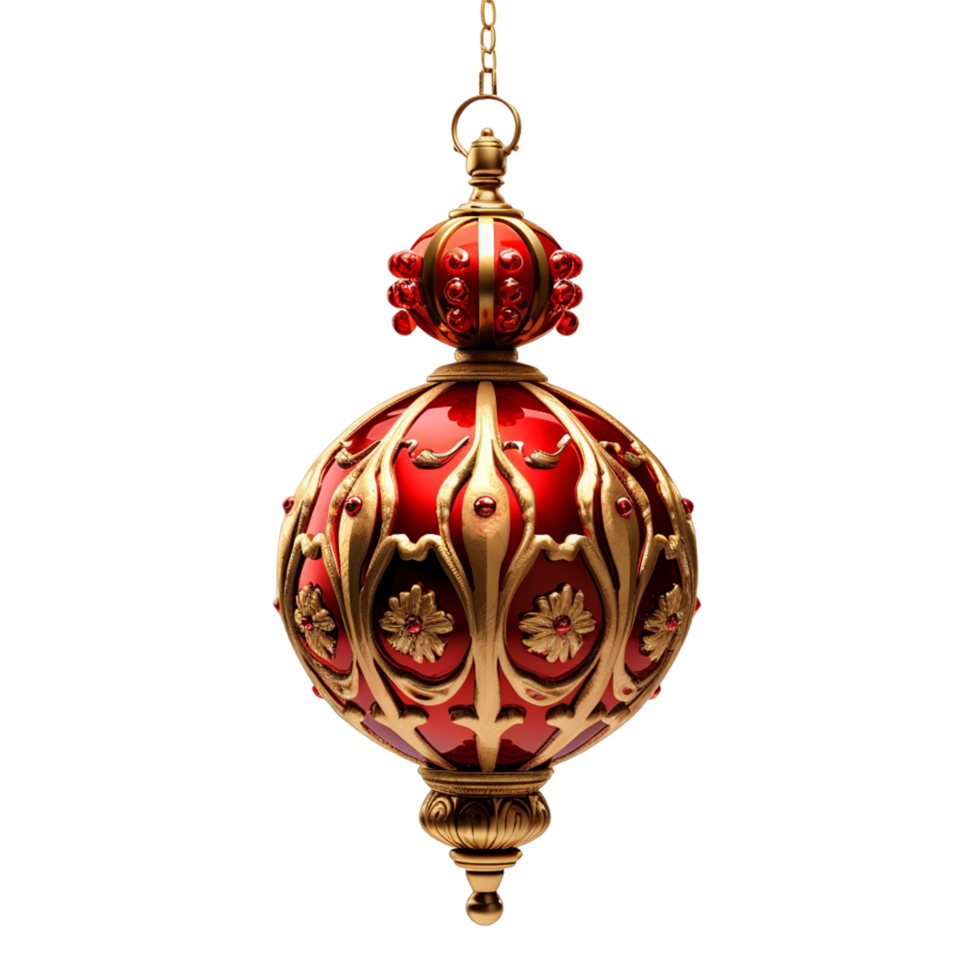 AI generated Red Christmas Ball png