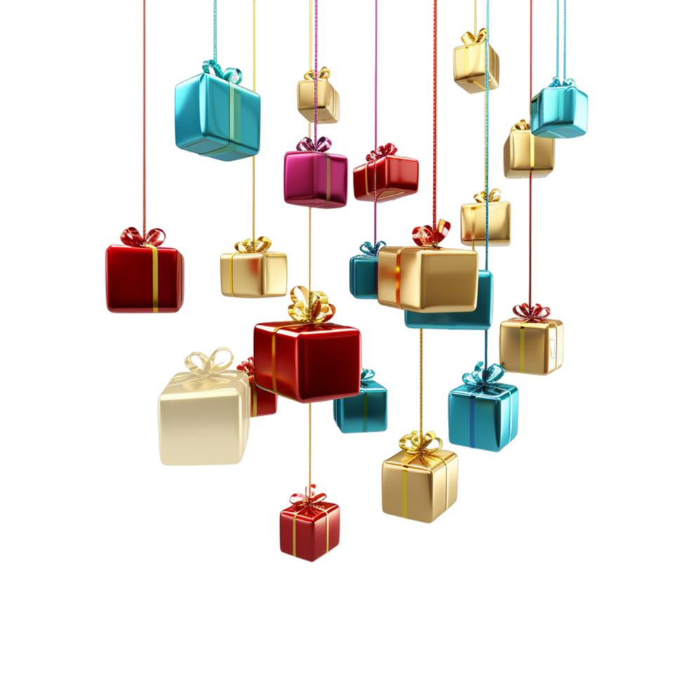 AI generated Christmas Gift Box png