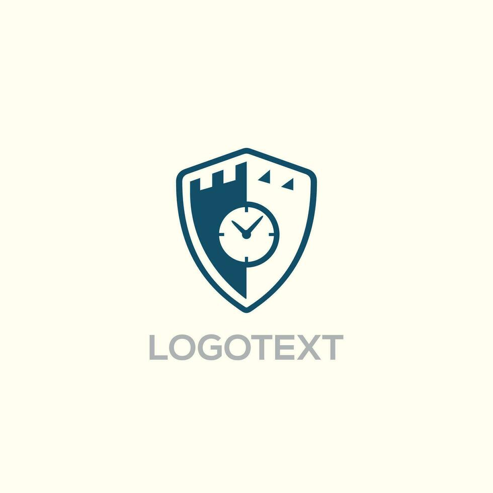 Time Castle Shield logo vector design