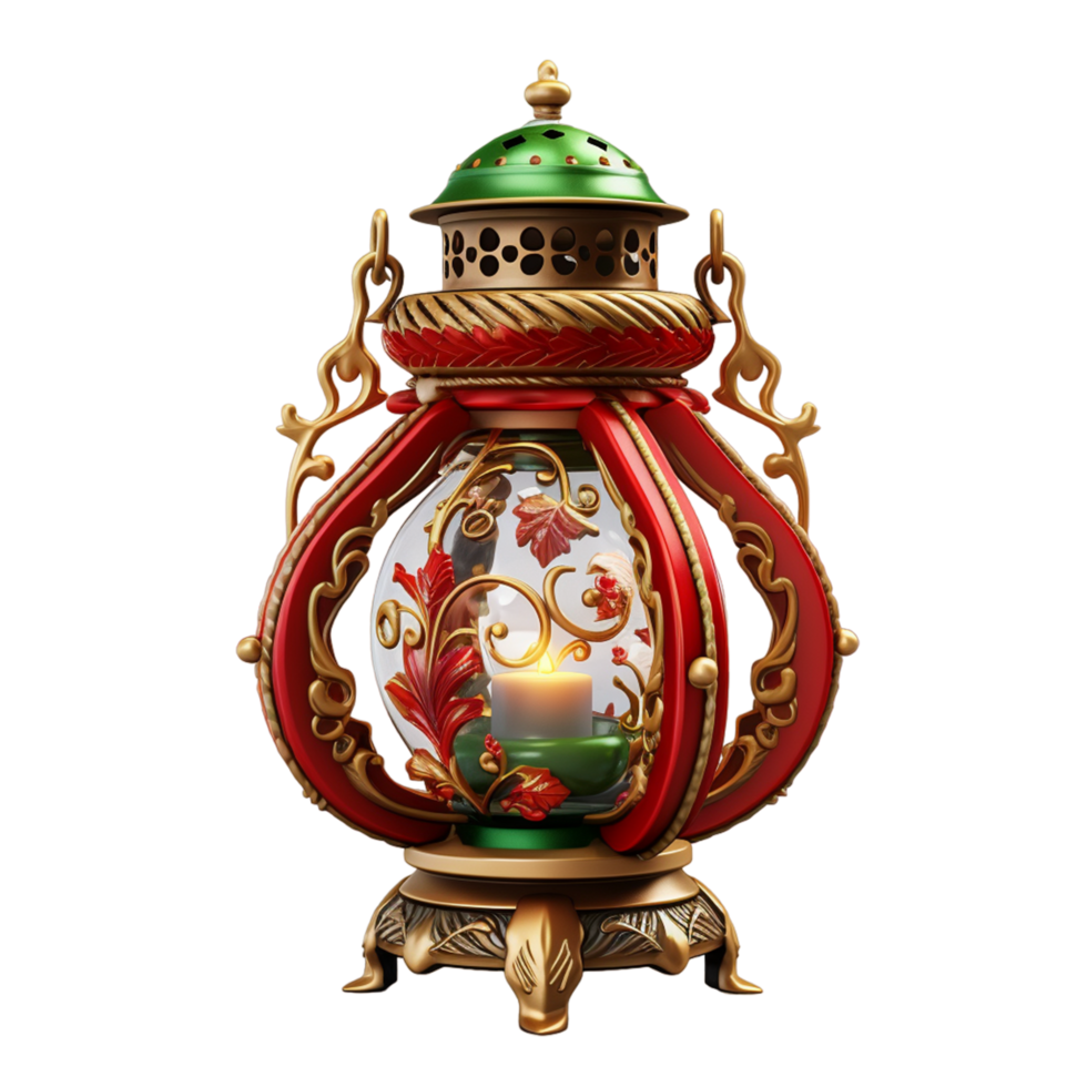 AI generated Cute christmas lantern png