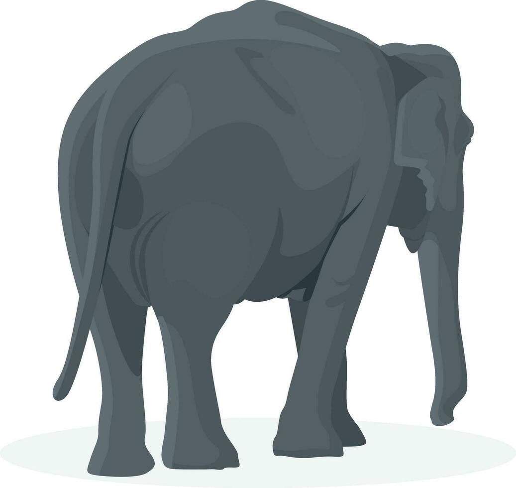 elefante caminando ilustración, grande animales, trasero vector