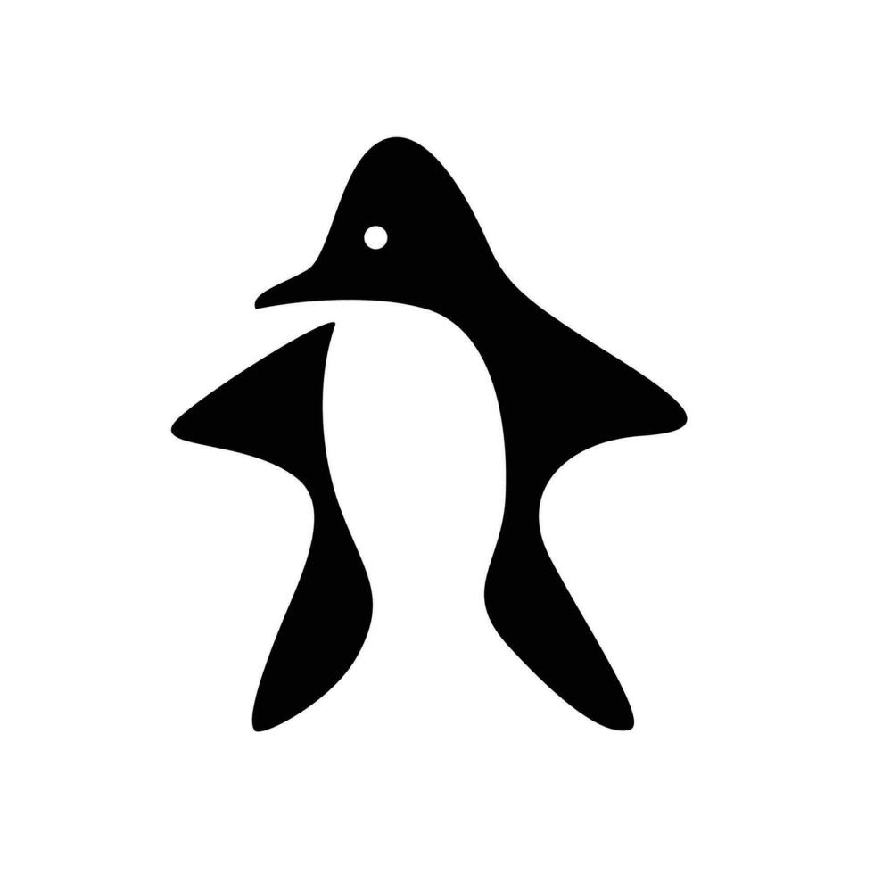 pingüino silueta diseño. estrella animal firmar y símbolo. vector