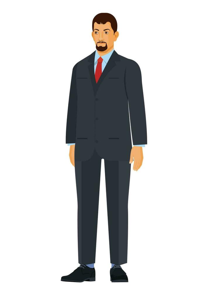 Businessman Front three fourth Character design, for animation, games, medical illustrations, education illustration vector