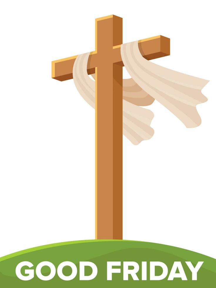 A holy cross, Good Friday The Christian cross, and the Holy Wee with illustrations about Jesus Christ. vector