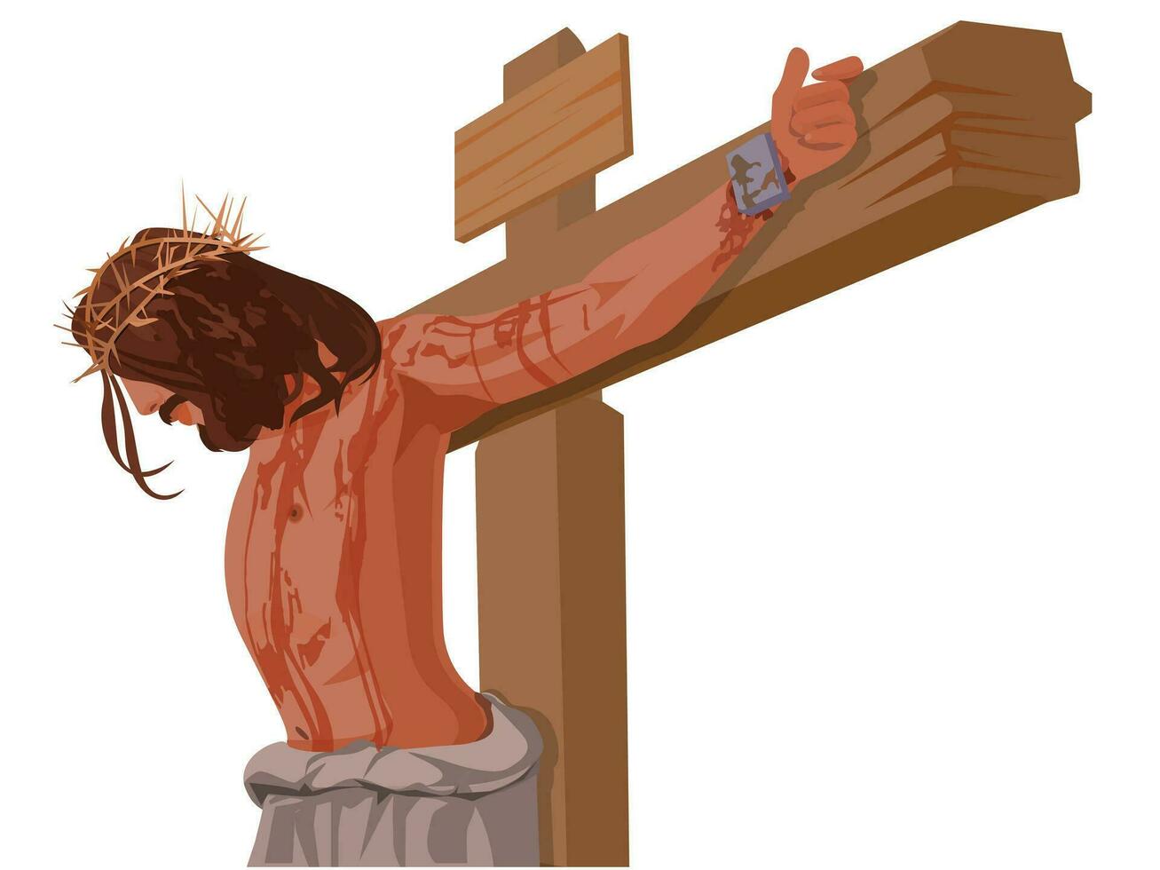 A holy cross, Good Friday The Christian cross, and the Holy Wee with illustrations about Jesus Christ. vector