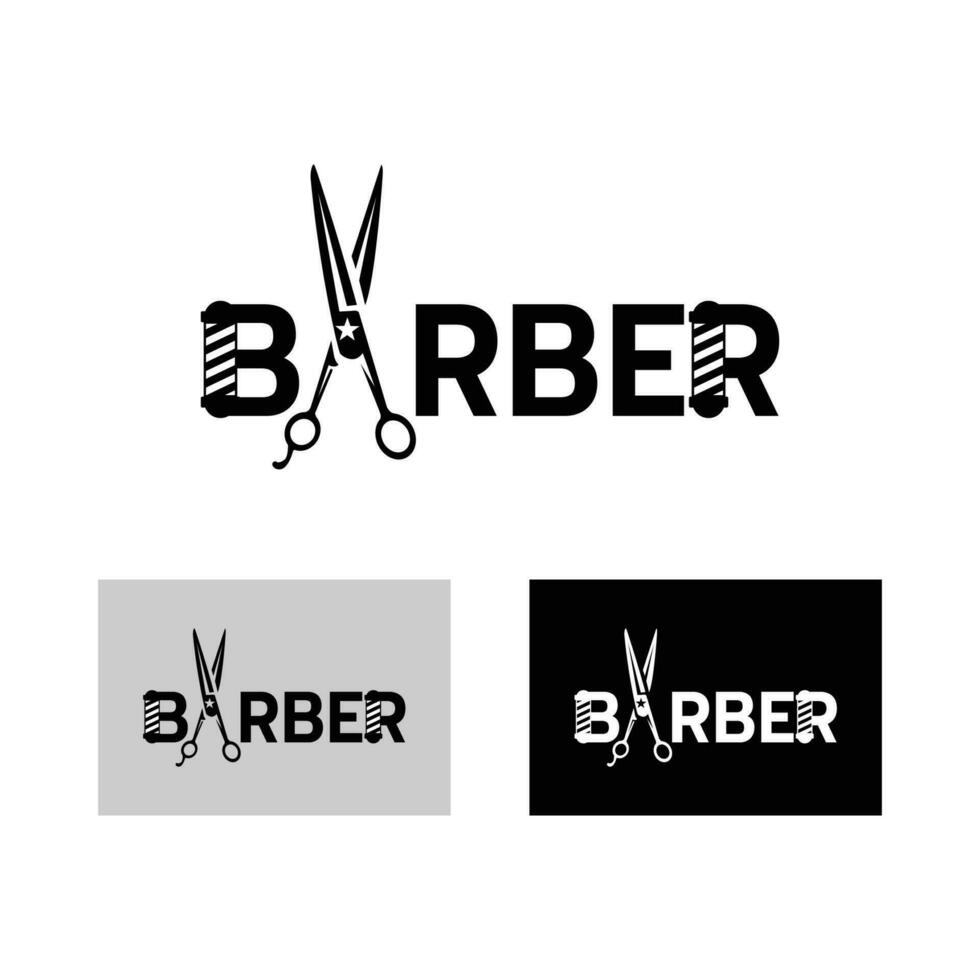 Barbero tienda logo vector ilustración