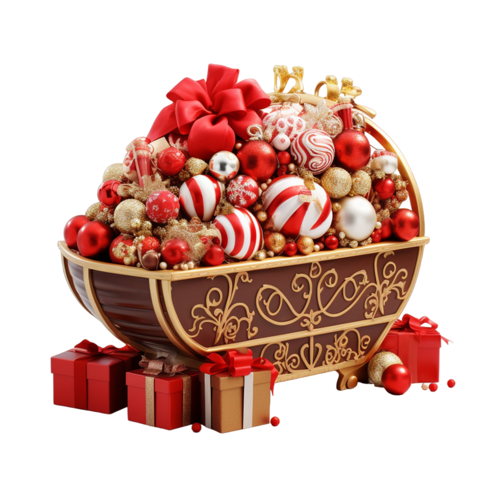 AI generated Christmas Decoration Gift Box png