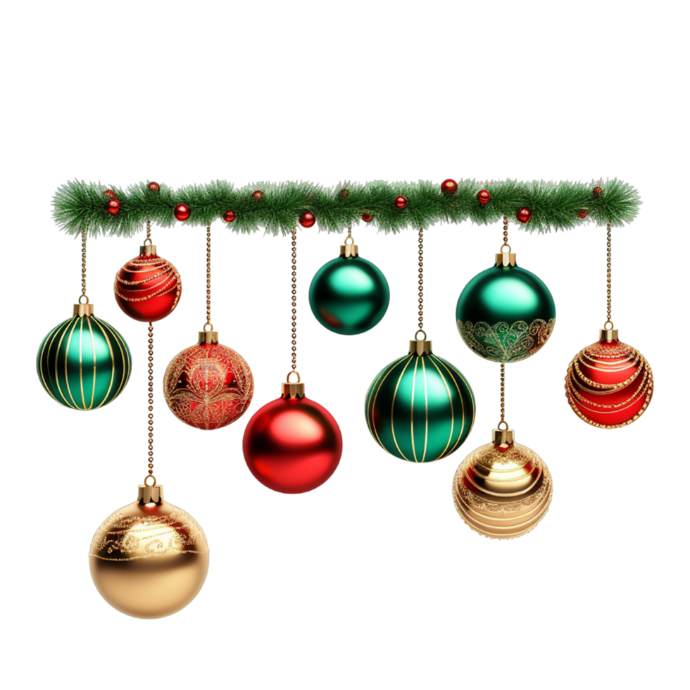 AI generated Christmas Decoration Border png