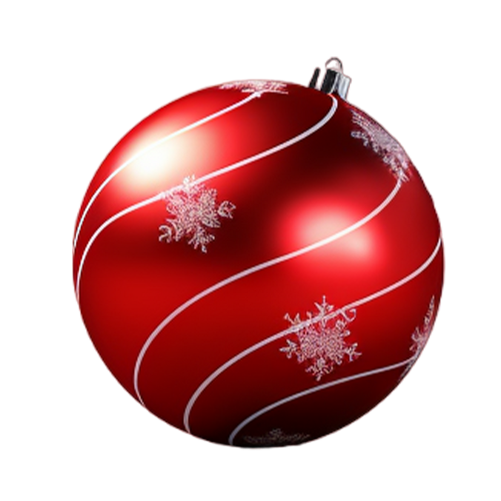 AI generated Red and white Christmas bauble png