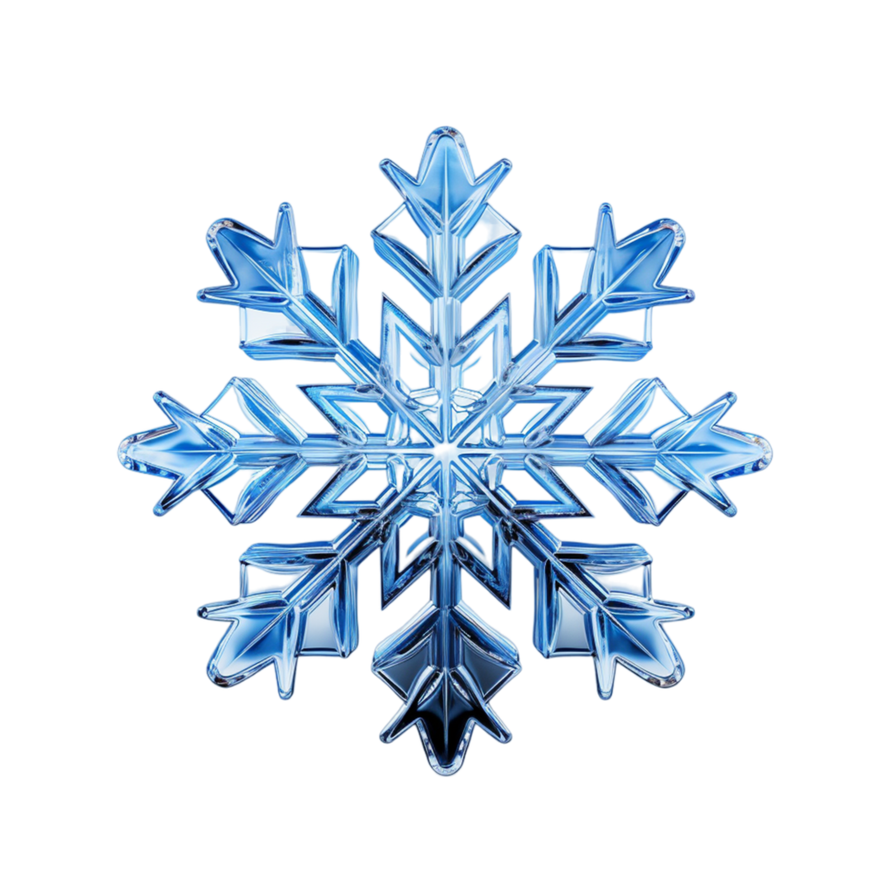 AI generated Beautiful Snowflake with Intricate Symmetrical Patterns png