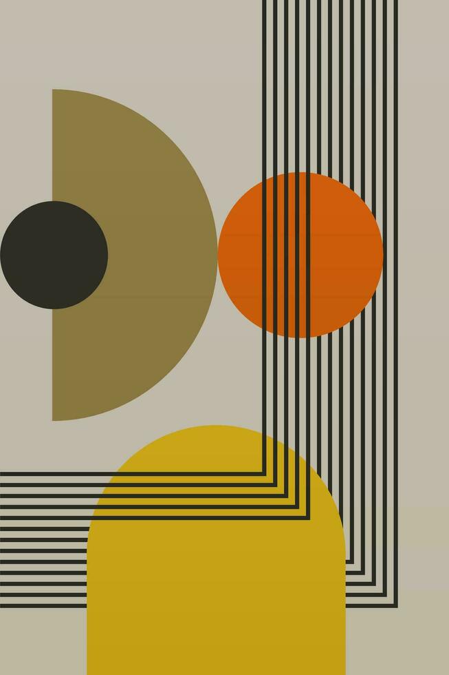 Abstract Poster, Mid Century Modern, Colorful Prints, Geometric Art Print vector