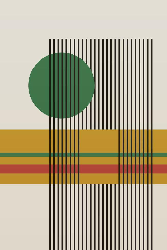 Abstract Poster, Mid Century Modern, Colorful Prints, Geometric Art Print vector