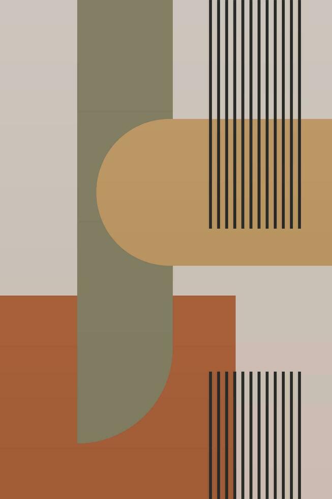 Abstract Poster, Mid Century Modern, Colorful Prints, Geometric Art Print vector