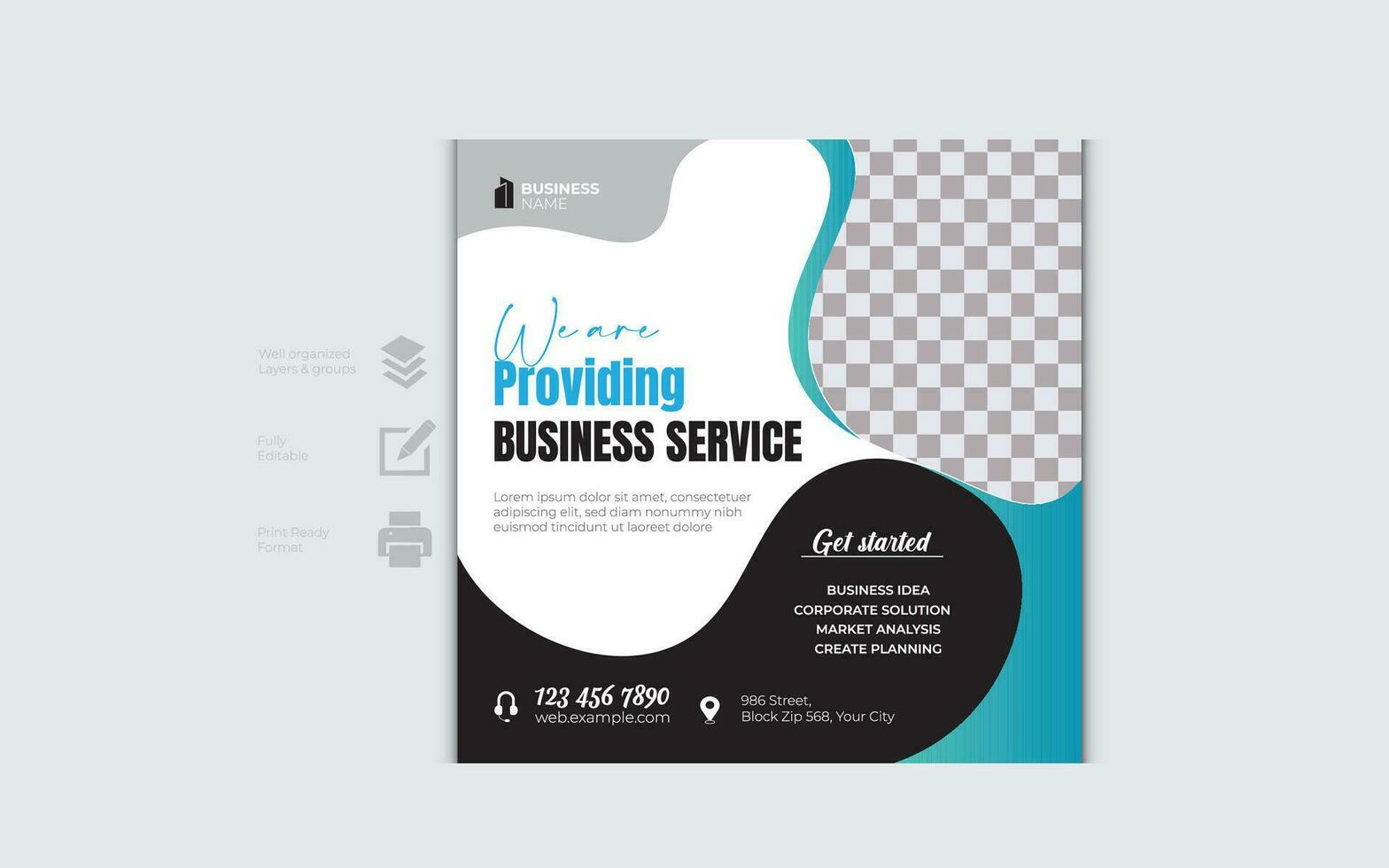 Business social media post template banner design vector