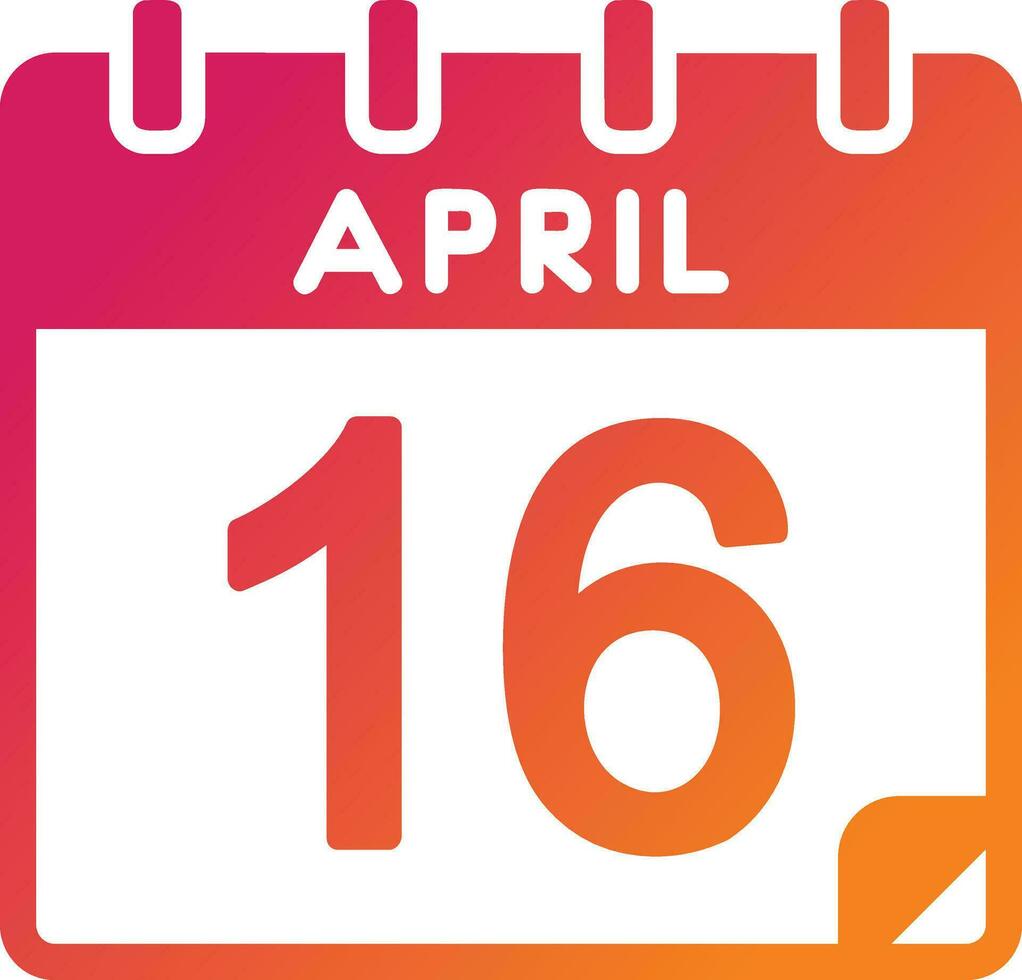 16 April Vector Icon