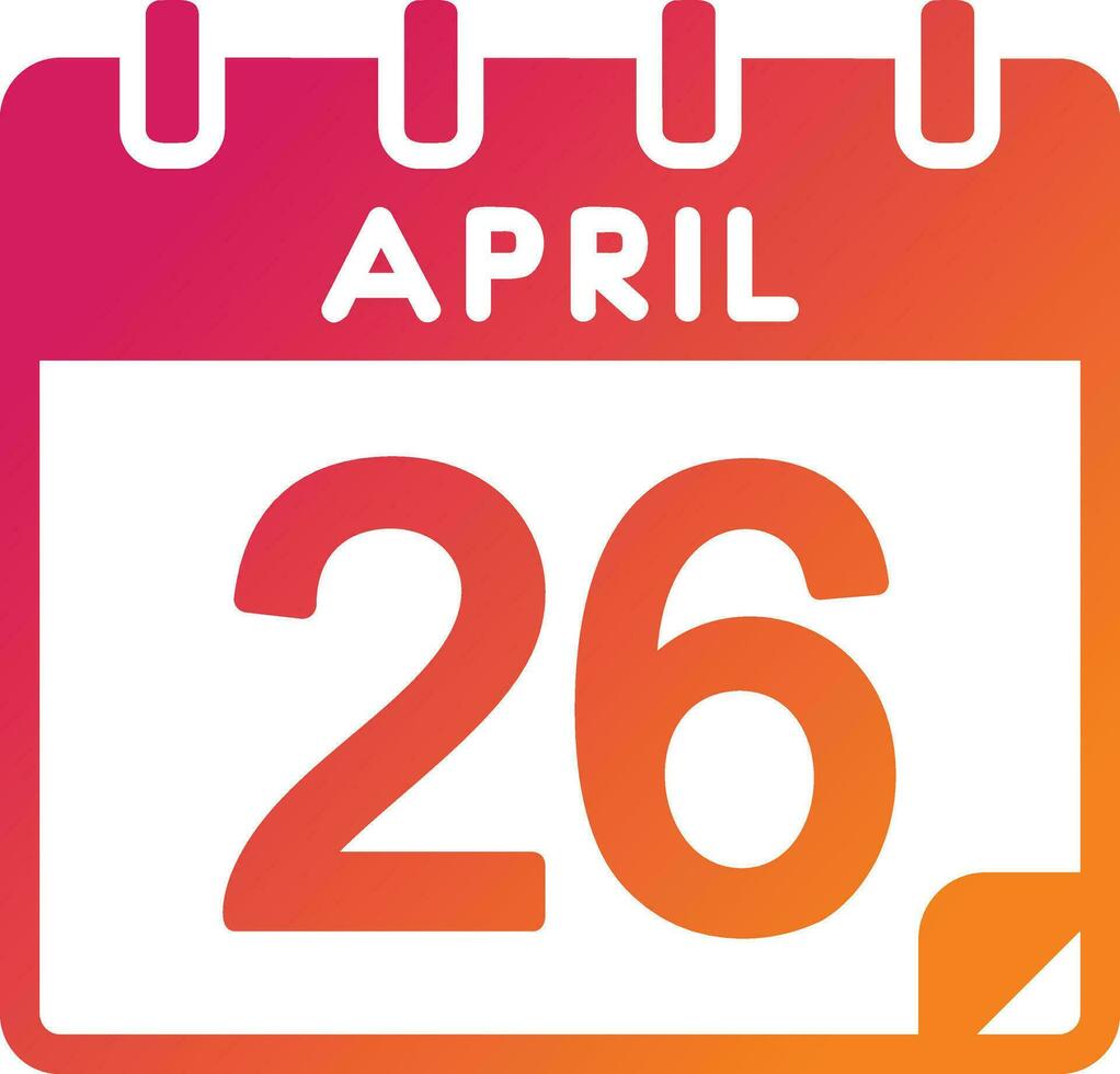 26 April Vector Icon