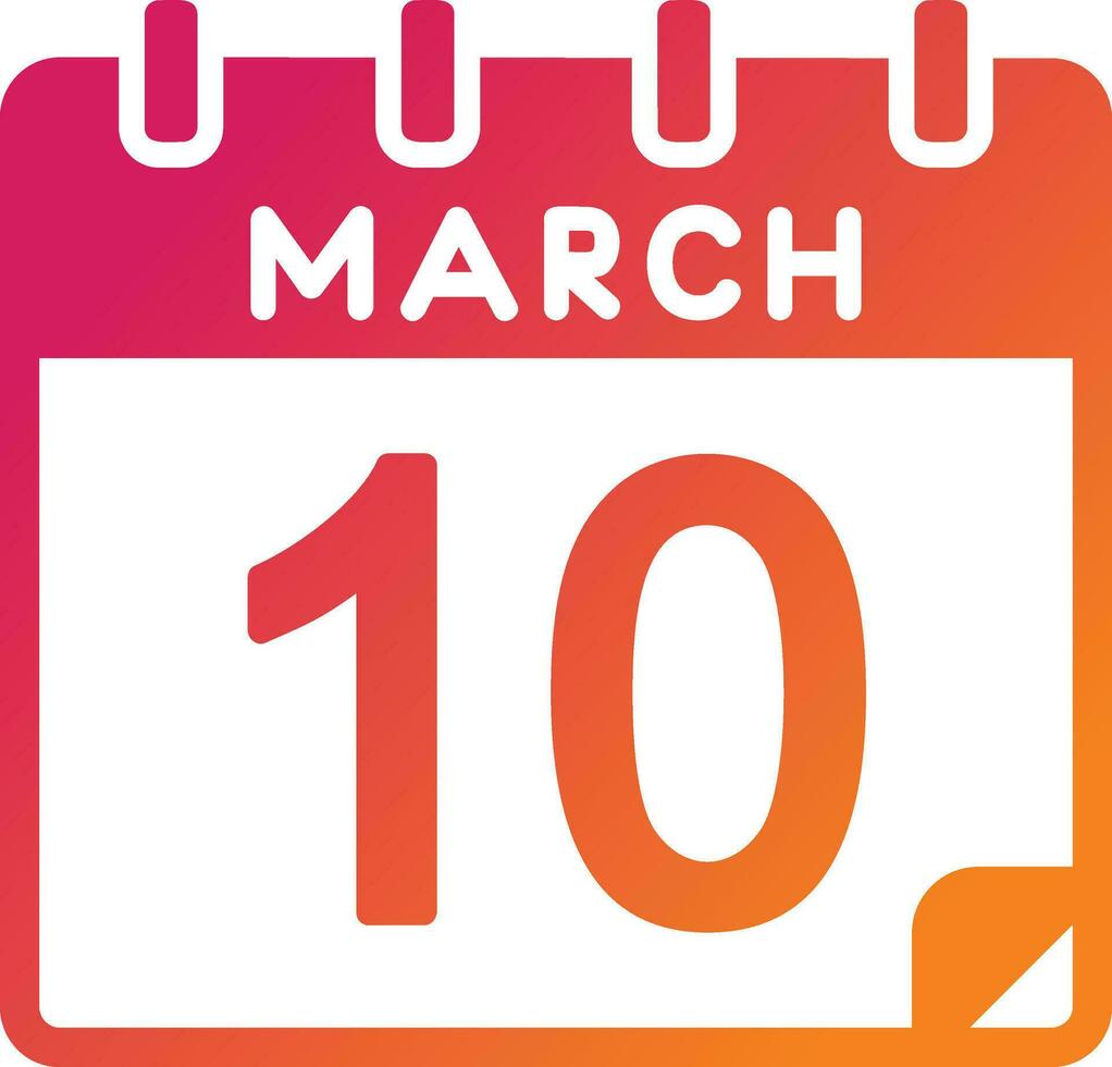 10 March Vector Icon