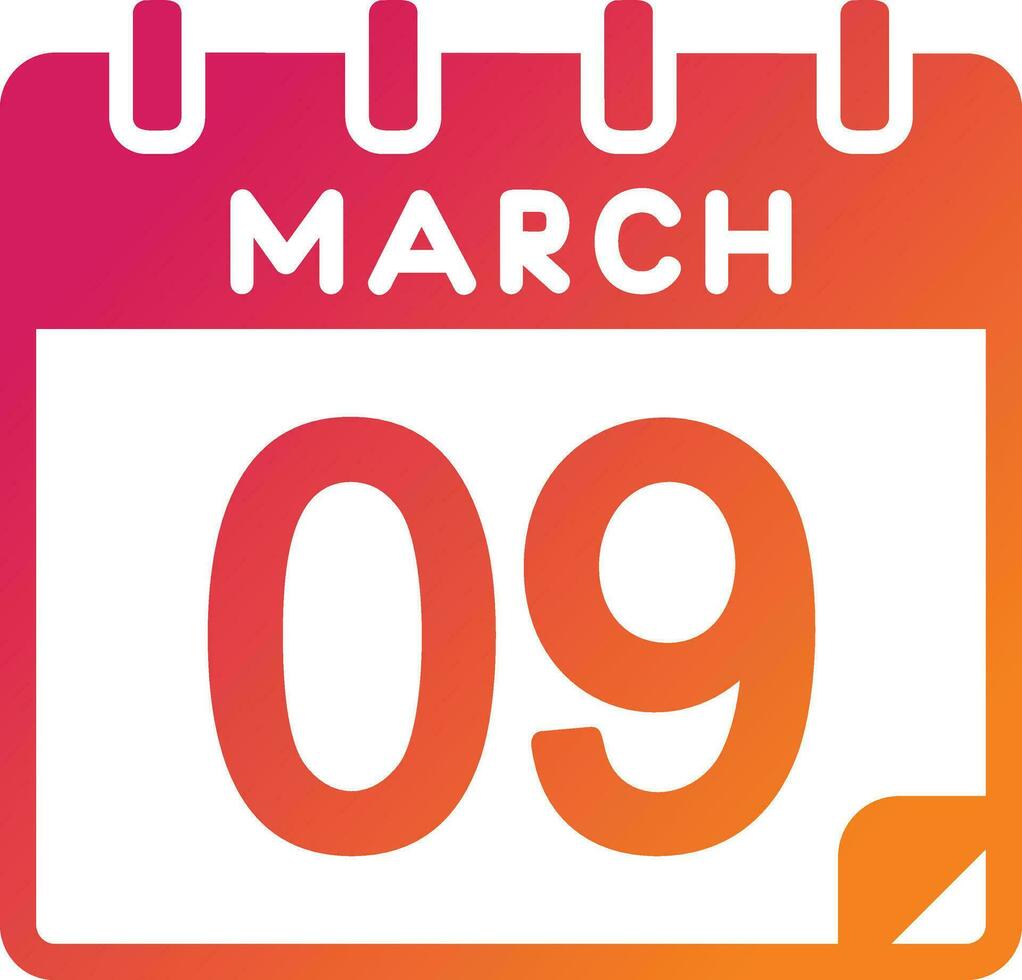 9 March Vector Icon