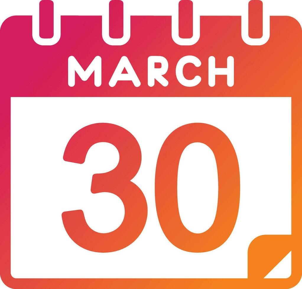 30 March Vector Icon