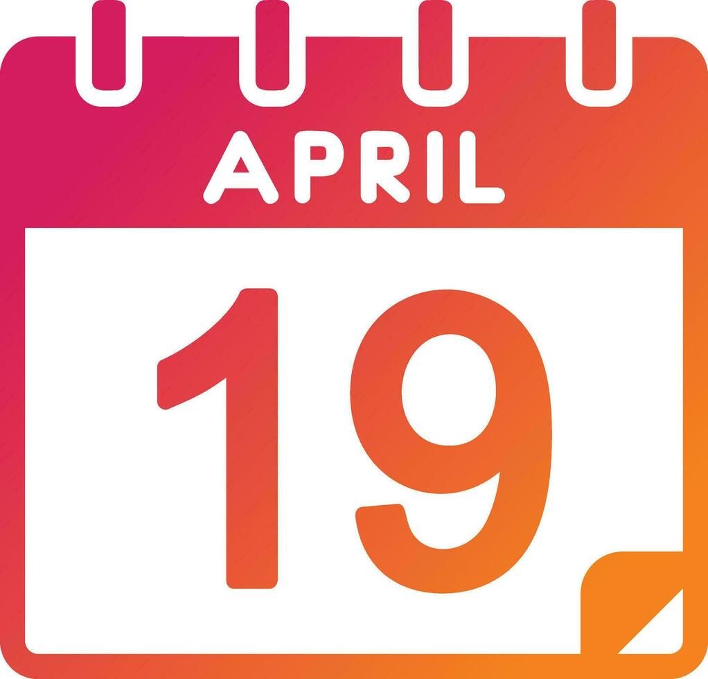 19 April Vector Icon