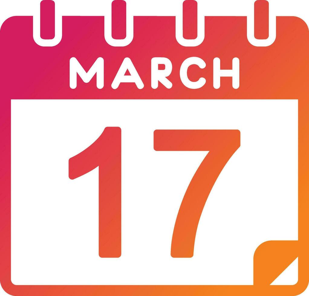17 March Vector Icon